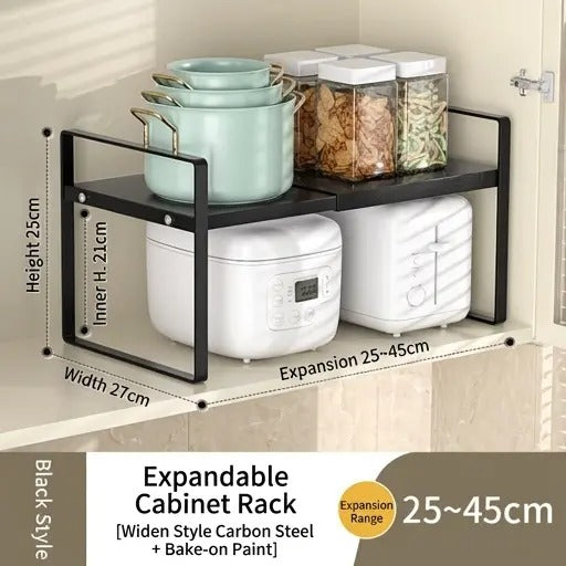 Expandable Carbon Steel Shelf Riser for Cabinet & Pantry