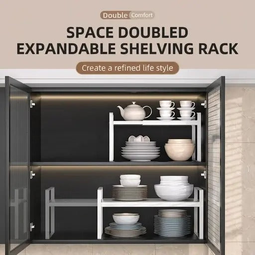Expandable Carbon Steel Shelf Riser for Cabinet & Pantry