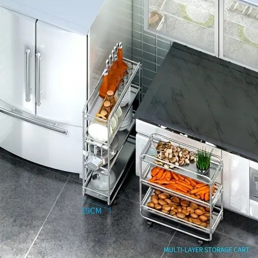 Slim 5.9 in Carbon Steel Gap Shelf for Fridge & Laundry