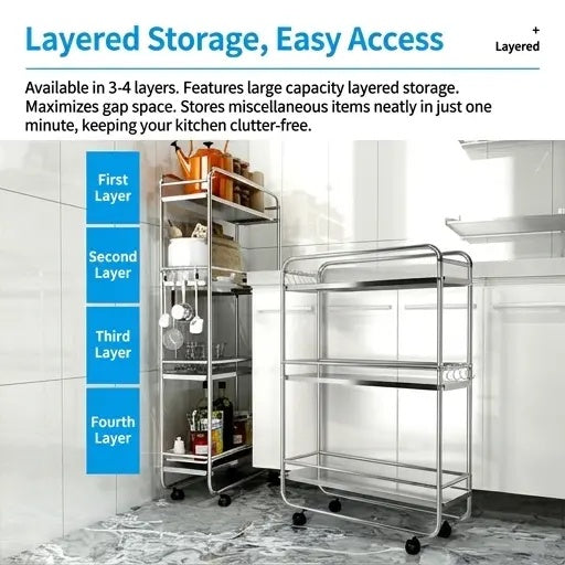 Slim 5.9 in Carbon Steel Gap Shelf for Fridge & Laundry