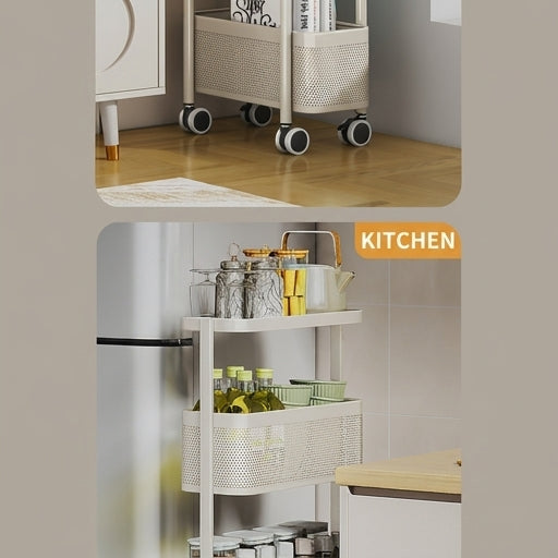 Slim Narrow Rolling Cart with Wheels Carbon Steel