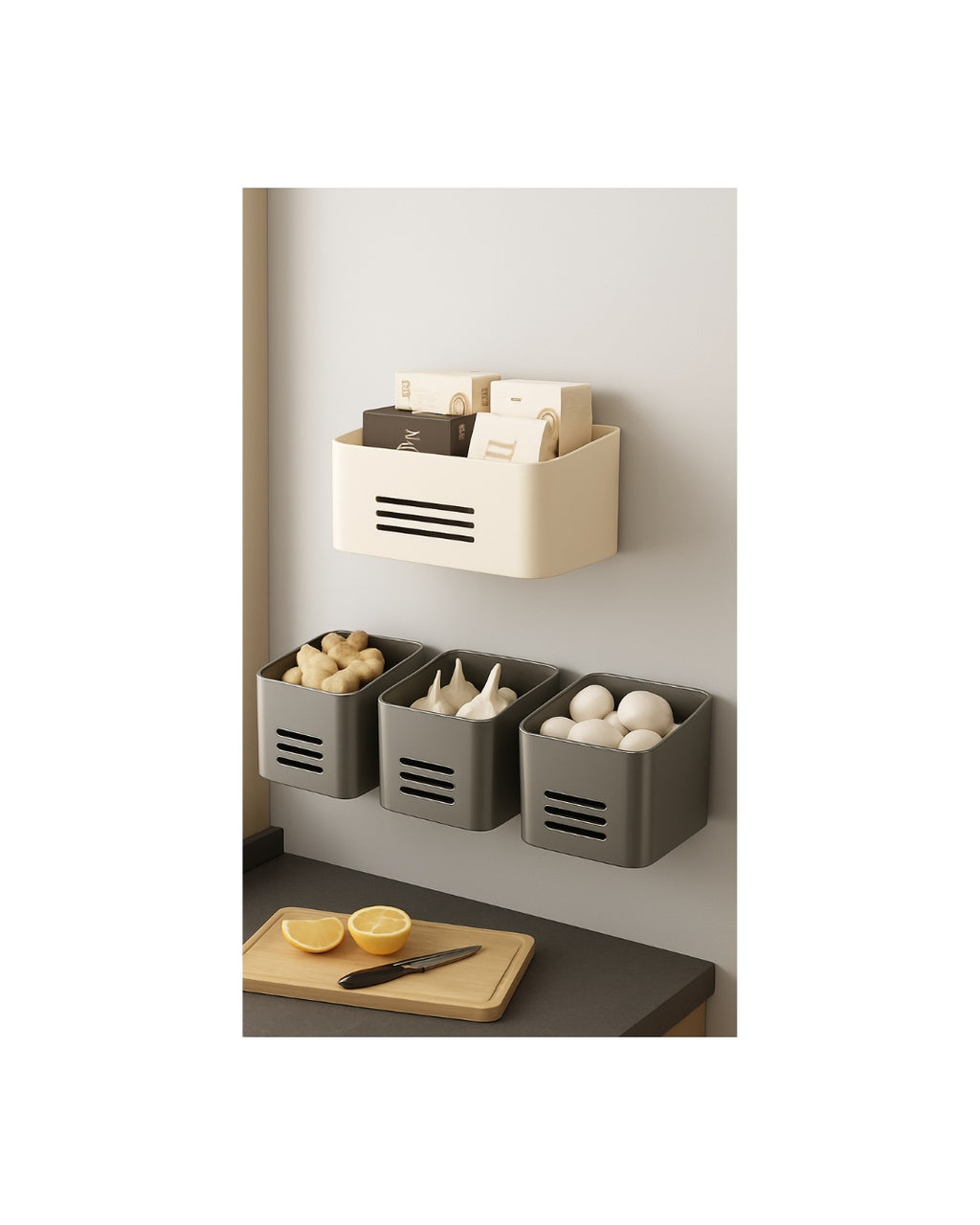 Magnetic Fridge Side Storage Box – Carbon Steel Organizer for Kitchen, Refrigerator & Wall