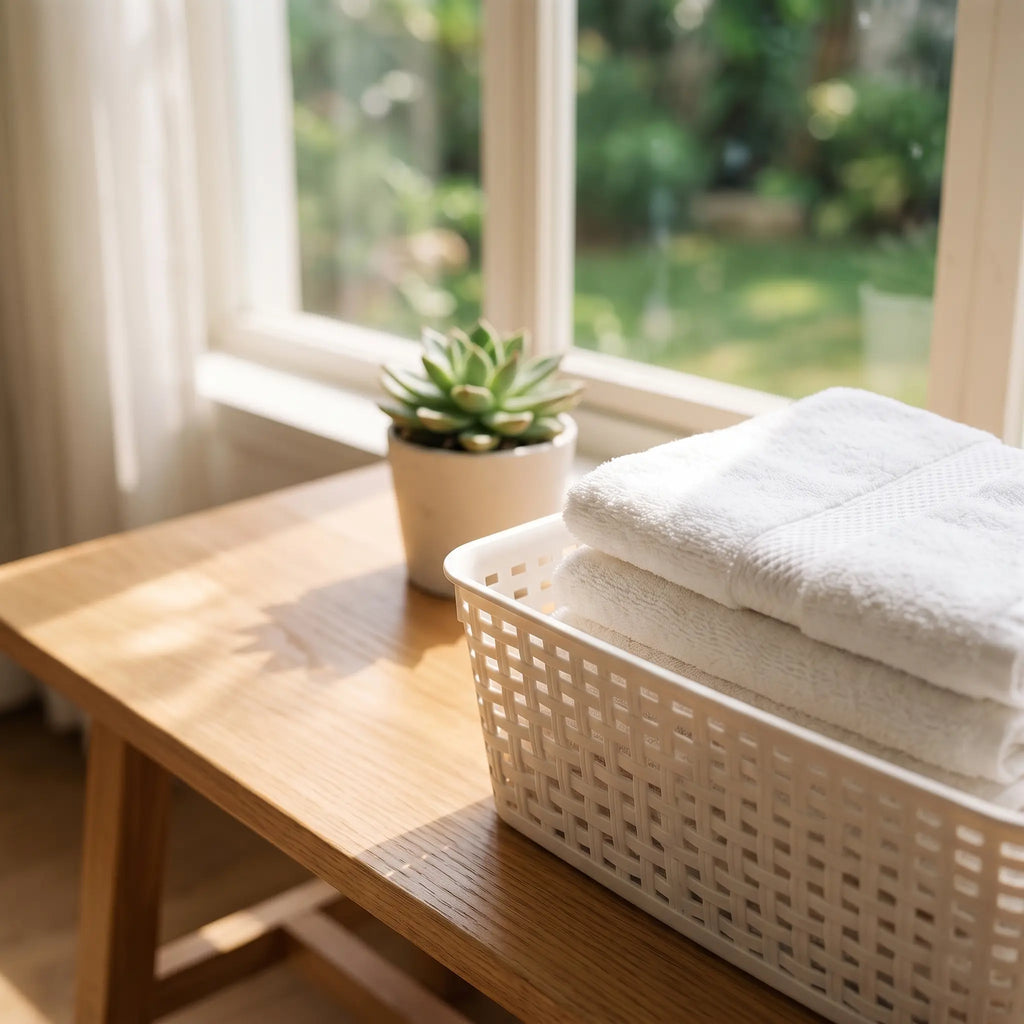 Wicker-Look Pantry Bin with Bamboo Lid, Rattan-Style Basket